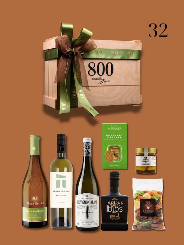 cava800 | Σύνθεση Δώρου σε Ξύλινη συσκευασία (Κωδικός 32)