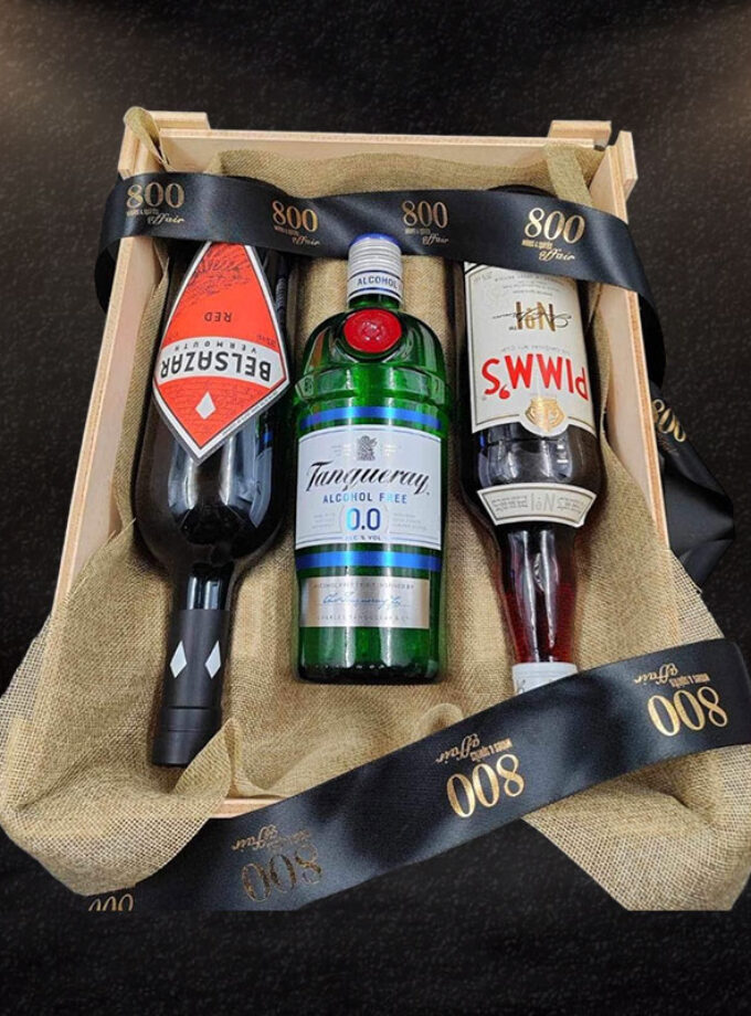 cava800 | Σύνθεση Δώρου σε Ξύλινη συσκευασία 3 φιαλών (Κωδικός 5)