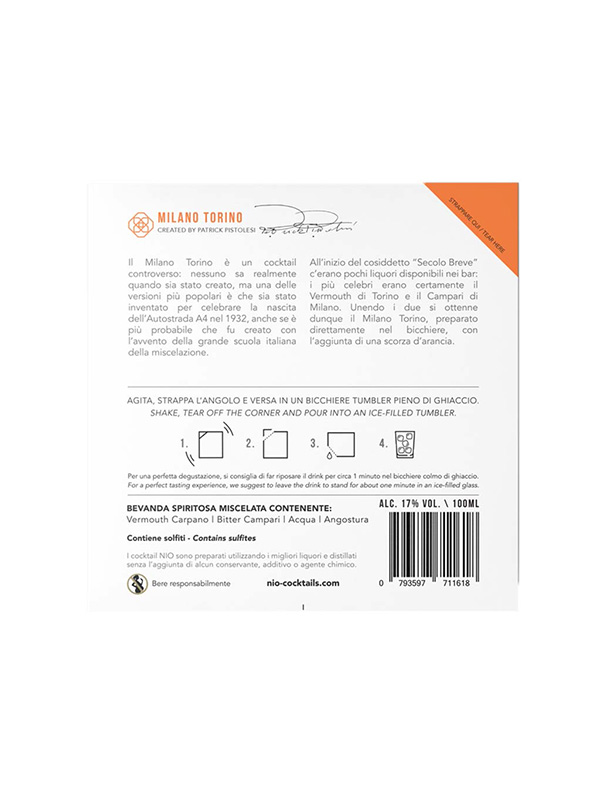 cava800.gr | NIO COCKTAIL MILANO TORINO 100ML | 16% - 25% | | €9.92 | | | Ιταλία