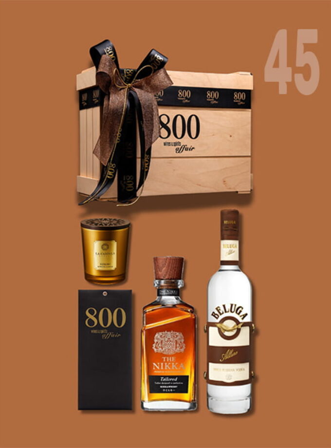 cava800 | Σύνθεση Δώρου σε Ξύλινη συσκευασία (Κωδικός 45)
