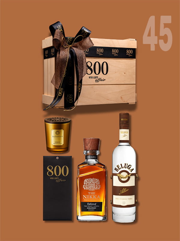 cava800 | Σύνθεση Δώρου σε Ξύλινη συσκευασία (Κωδικός 45)